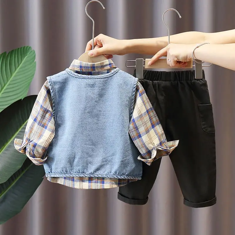Boys Clothes Sets Spring Autumn 2024 Children Cotton Vest Shirt Pants 3pcs Tracksuits For Baby Sports Suit Kids 0-6 Years Old
Boys Clothes Sets Spring Autumn 2024 Children Cotton Vest Shirt Pants 3pcs Tracksuits For Baby Sports Suit Kids 0-6 Years Old