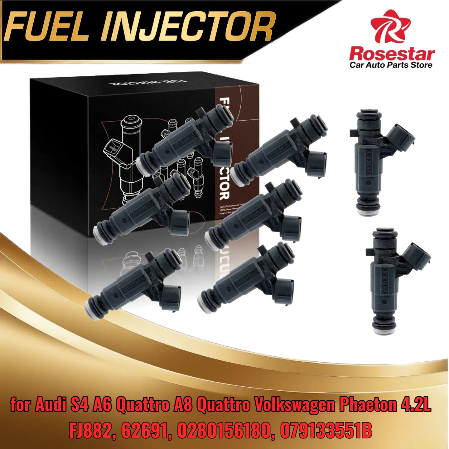 0280156180 079133551B Fuel Injector For Audi A6 A8 Quattro For VW Phaeton 42L V8 Set of 8 FJ882
0280156180 079133551B Fuel Injector For Audi A6 A8 Quattro For VW Phaeton 42L V8 Set of 8 FJ882