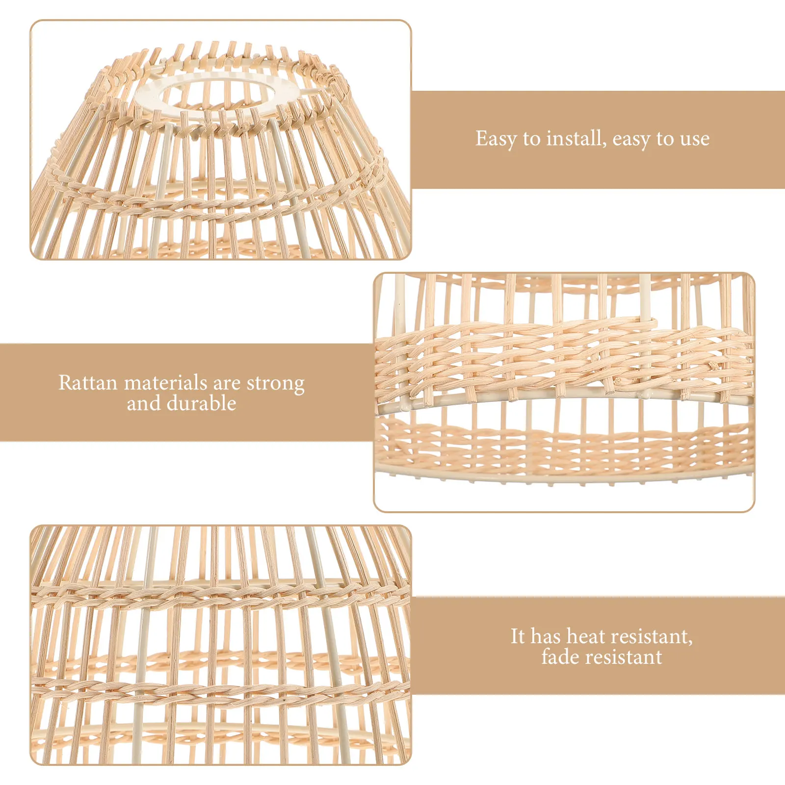 Rattan Lampshade Light Cover for Design Fits Rooms Weaving Lamp Shade Cover For Light Reduce Dust
Rattan Lampshade Light Cover for Design Fits Rooms Weaving Lamp Shade Cover For Light Reduce Dust