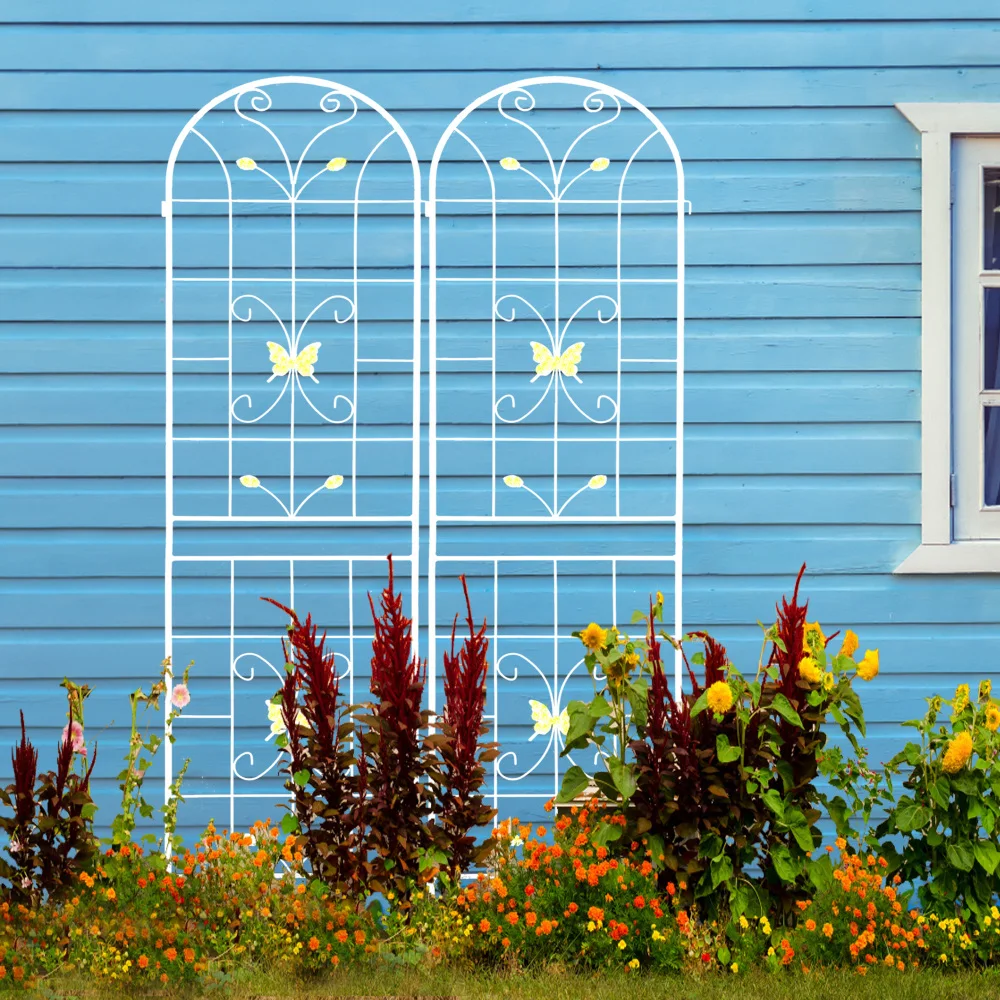 2 Pack Metal Garden Trellis 86.7" x 19.7" Rustproof Trellis for Climbing Plants Outdoor Flower Support Cream White
2 Pack Metal Garden Trellis 86.7" x 19.7" Rustproof Trellis for Climbing Plants Outdoor Flower Support Cream White