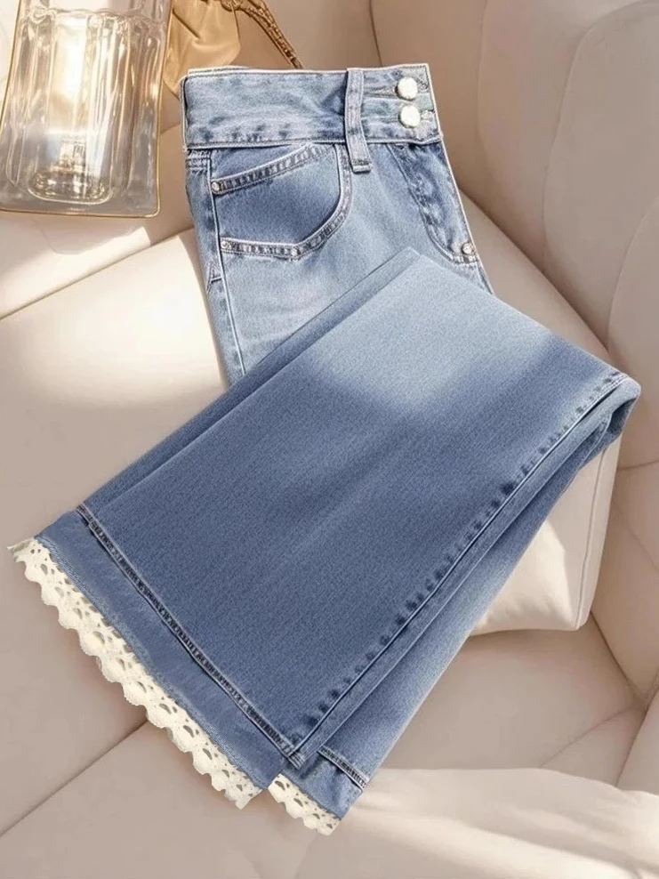 Blue Denim Wide Leg Pants Women's High Waist Slimming Casual Long Trousers Fashionable Autumn 2025 Spring Season Regular Fit
Blue Denim Wide Leg Pants Women's High Waist Slimming Casual Long Trousers Fashionable Autumn 2025 Spring Season Regular Fit