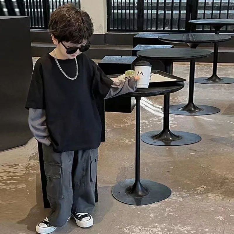 2025 Top Clothing Boy T-shirt Kids Child Fake Two Pieces Children's T-shirts Cartoon Fashion Boys Long Sleeve Tee Korean Clothes
2025 Top Clothing Boy T-shirt Kids Child Fake Two Pieces Children's T-shirts Cartoon Fashion Boys Long Sleeve Tee Korean Clothes