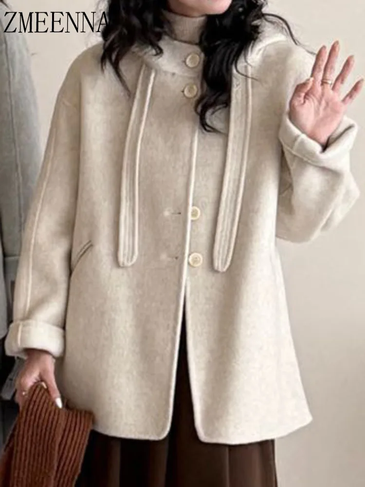 ZMEENNA Women's Hooded Wool Blend Short Coat Button Down Winter Jacket With Drawstring Accent Stylish And Simple ZM4009
ZMEENNA Women's Hooded Wool Blend Short Coat Button Down Winter Jacket With Drawstring Accent Stylish And Simple ZM4009