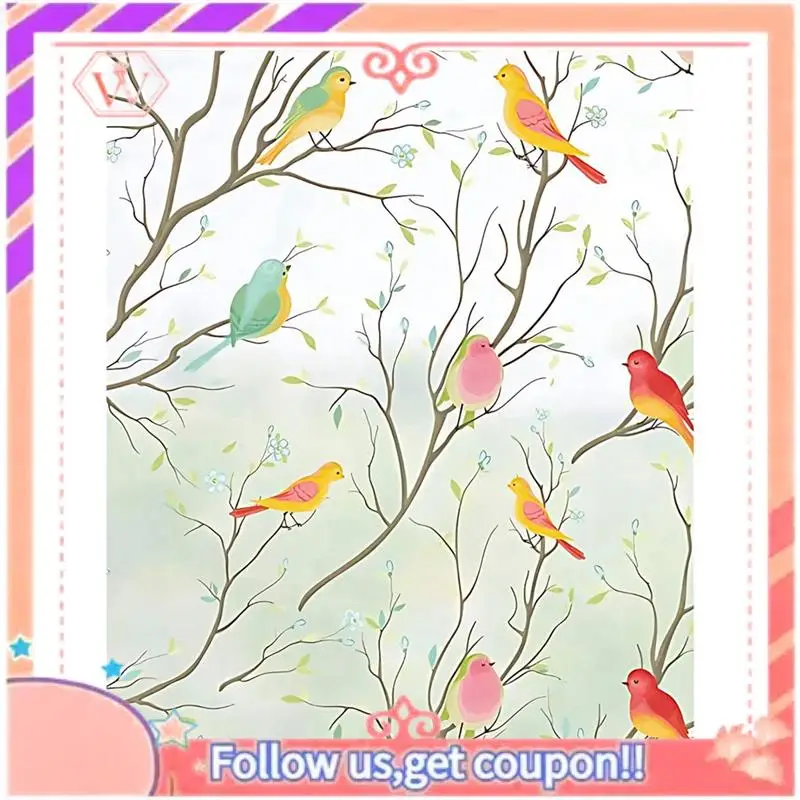 Upgraded 3D Bird Frosted Window Privacy Film Stained Glass Window Film Non-Adhesive Static Cling Glass Film Decorative 60Cm Easy
Upgraded 3D Bird Frosted Window Privacy Film Stained Glass Window Film Non-Adhesive Static Cling Glass Film Decorative 60Cm Easy