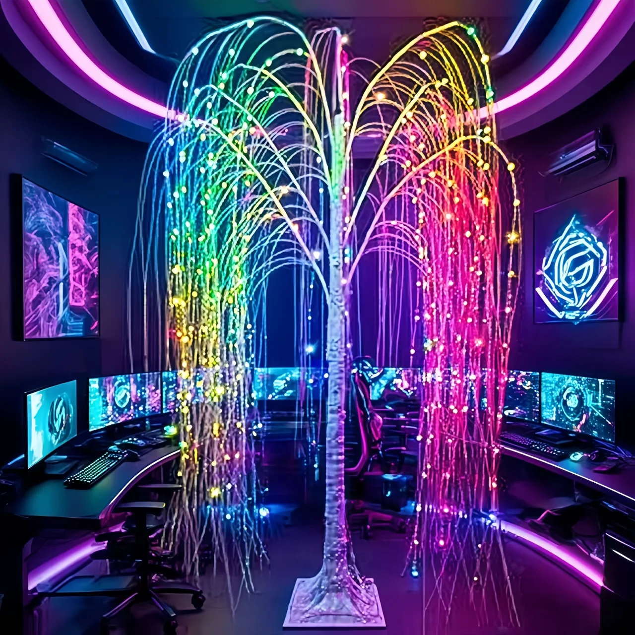 6FT Willow Tree Light Enchanting LED Fairy Vines with Warm White 7 Color Options Bendable Branches, 288+ Bright Leds, USB Powere
6FT Willow Tree Light Enchanting LED Fairy Vines with Warm White 7 Color Options Bendable Branches, 288+ Bright Leds, USB Powere