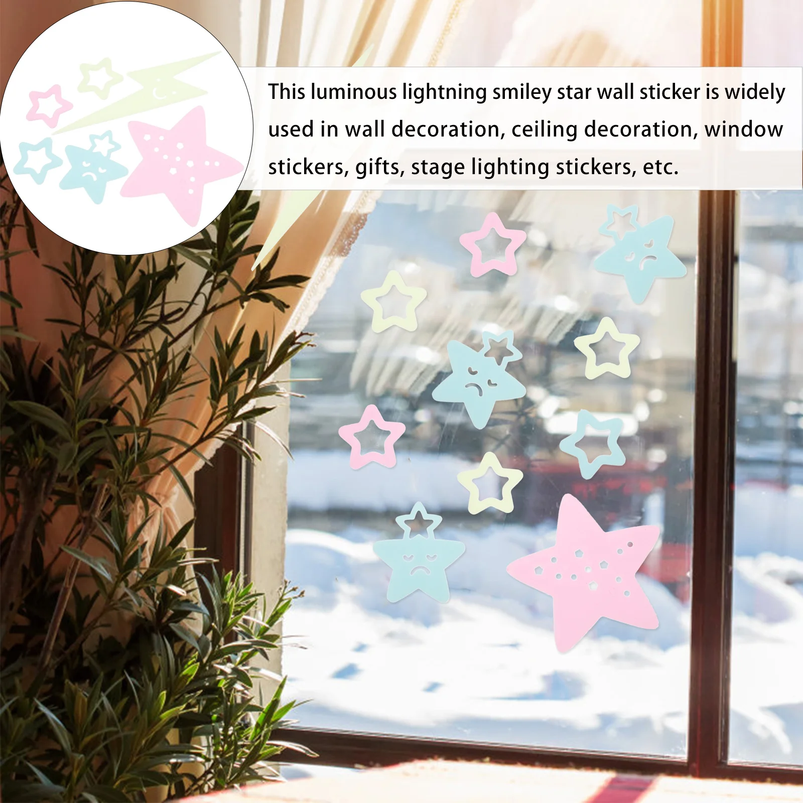 24Pcs Luminous Pentagram Stickers Glowing Star Shape Wall Decals Adhesive Glow in Dark Room Decor Nursery Study
24Pcs Luminous Pentagram Stickers Glowing Star Shape Wall Decals Adhesive Glow in Dark Room Decor Nursery Study