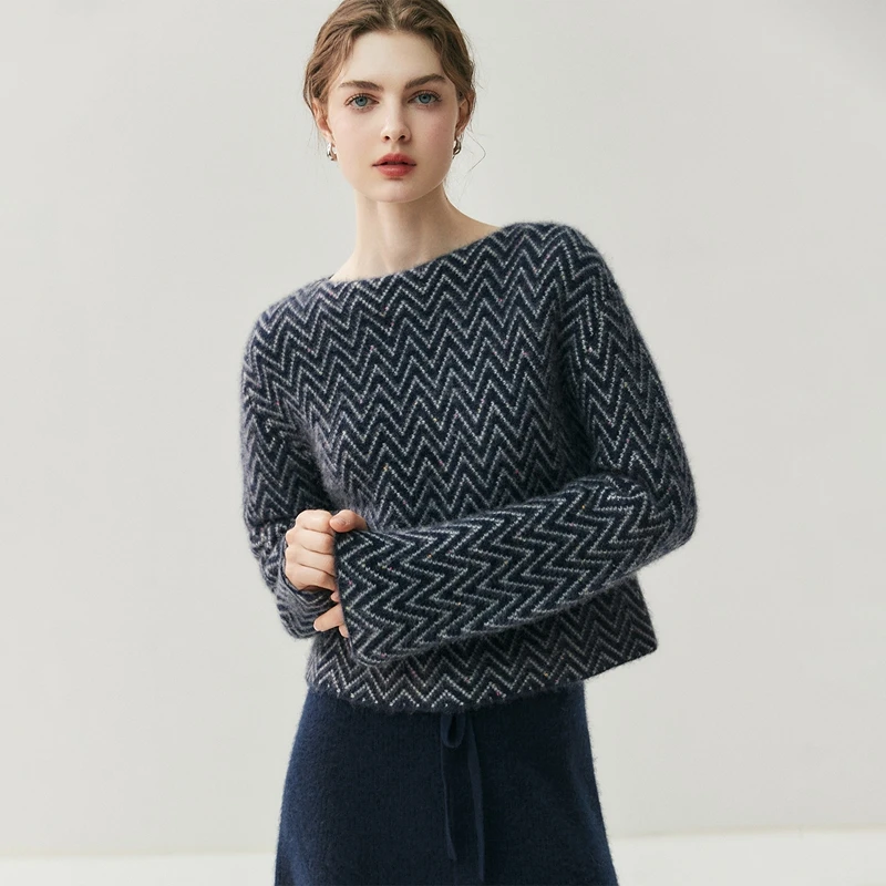 MEELEX Women 100% Cashmere Sweater Slash Neck W Pattern Color Block Pullover New Chic Autumn Winter Thick Warm Knitted Blouse
MEELEX Women 100% Cashmere Sweater Slash Neck W Pattern Color Block Pullover New Chic Autumn Winter Thick Warm Knitted Blouse