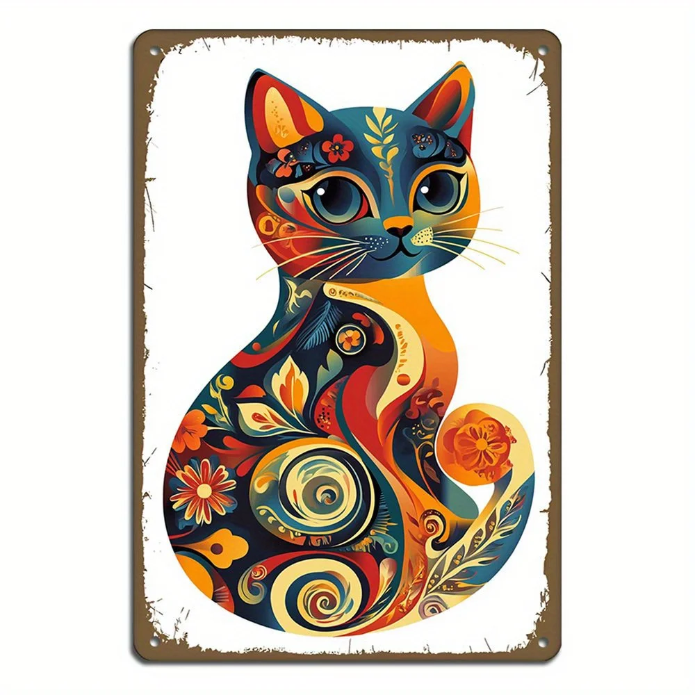 1PC Vintage Style Metal Cat Wall Art Abstract Cat Iron Painting with Decorative Floral Design Ideal for Home and Bathroom Decor
1PC Vintage Style Metal Cat Wall Art Abstract Cat Iron Painting with Decorative Floral Design Ideal for Home and Bathroom Decor