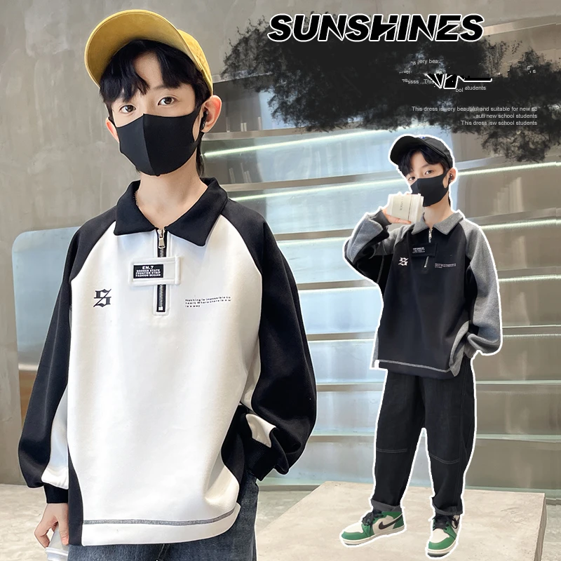 Autumn Children Half Zipper Sweatshirt for Tweens Boy Fashion Streetwear Turn Down Collar Polo Hoodie Outfit Casual Kids Wear
Autumn Children Half Zipper Sweatshirt for Tweens Boy Fashion Streetwear Turn Down Collar Polo Hoodie Outfit Casual Kids Wear