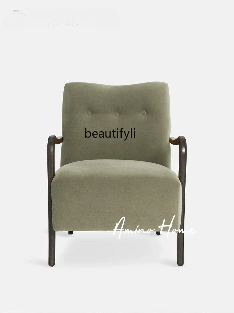 Mid-Ancient Single Solid Wood Sofa Living Room Nordic Simple Fabric Lazy Chair Retro Leisure Chair
Mid-Ancient Single Solid Wood Sofa Living Room Nordic Simple Fabric Lazy Chair Retro Leisure Chair