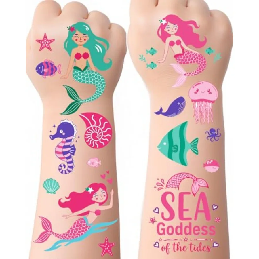 Mermaid Temporary Tattoos for 106 Cute Ocean and Mermaid Designs, Waterproof, Non-Toxic and Skin-Friendly, Easy to Apply, Perfe
Mermaid Temporary Tattoos for 106 Cute Ocean and Mermaid Designs, Waterproof, Non-Toxic and Skin-Friendly, Easy to Apply, Perfe