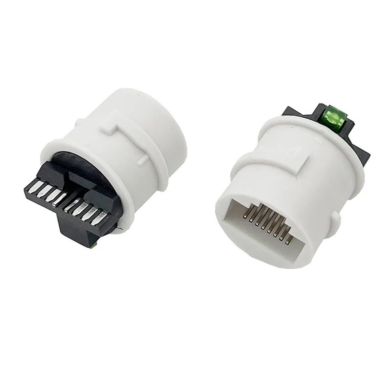 RJ45 round security monitoring socket with light RJ45 female connector with soldered wires and waterproof connection
RJ45 round security monitoring socket with light RJ45 female connector with soldered wires and waterproof connection
