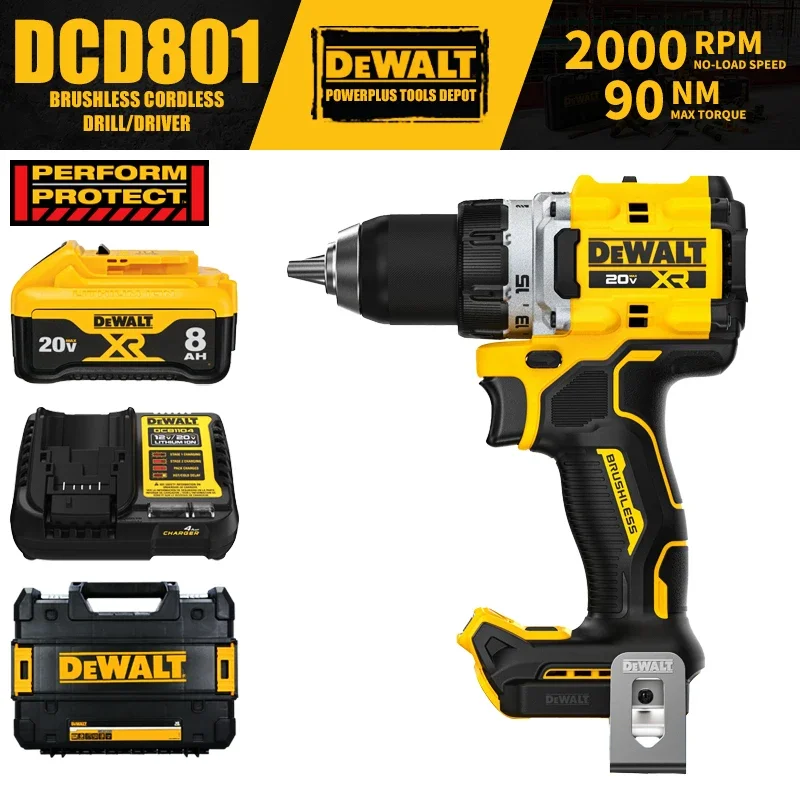 Комплект DEWALT DCD801 1/2 дюйма, бесщеточная аккумуляторная дрель, защита, электрическая отвертка 20 В, электроинструмент с зарядным устройством
Комплект DEWALT DCD801 1/2 дюйма, бесщеточная аккумуляторная дрель, защита, электрическая отвертка 20 В, электроинструмент с зарядным устройством