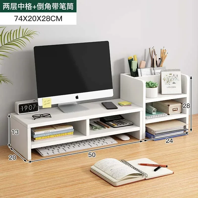 Dual Screen Monitor Stand Height Increasing Computer Desk Holder with Neck Protection Desktop Storage Rack for Office Use