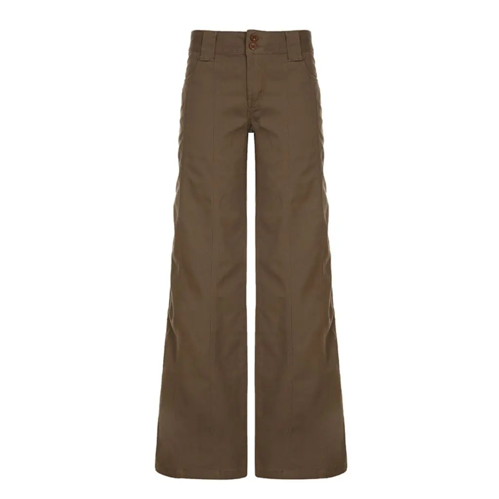 Retro American Style Low Waist Split Straight Leg Jeans Elegant Solid Color Casual Wide Leg Pants Hip Covering Slim Look
Retro American Style Low Waist Split Straight Leg Jeans Elegant Solid Color Casual Wide Leg Pants Hip Covering Slim Look