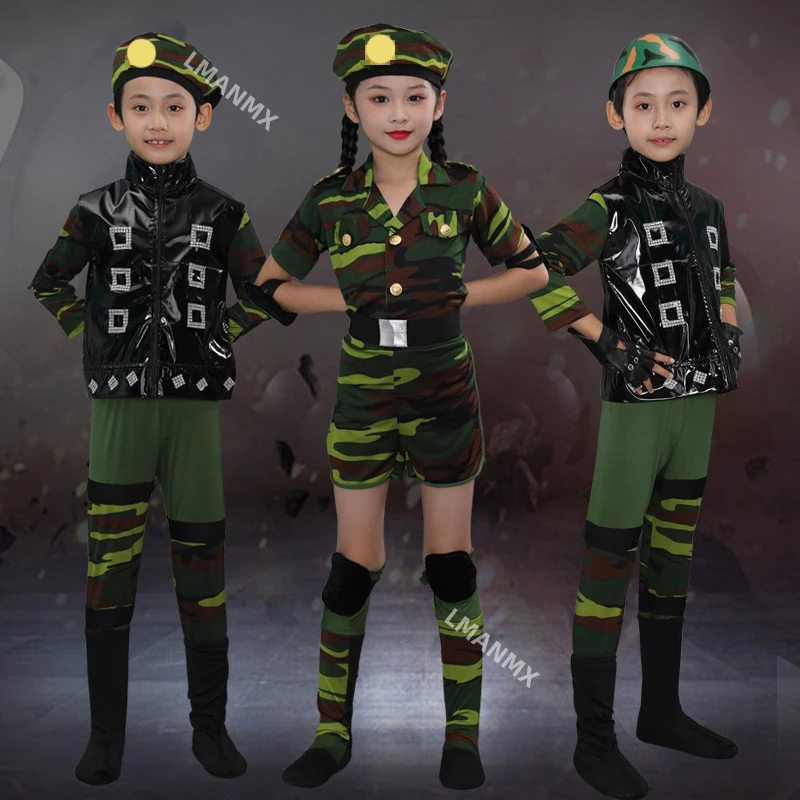 Child soldier doll dance costume kindergarten performance costume camouflage suit set
Child soldier doll dance costume kindergarten performance costume camouflage suit set