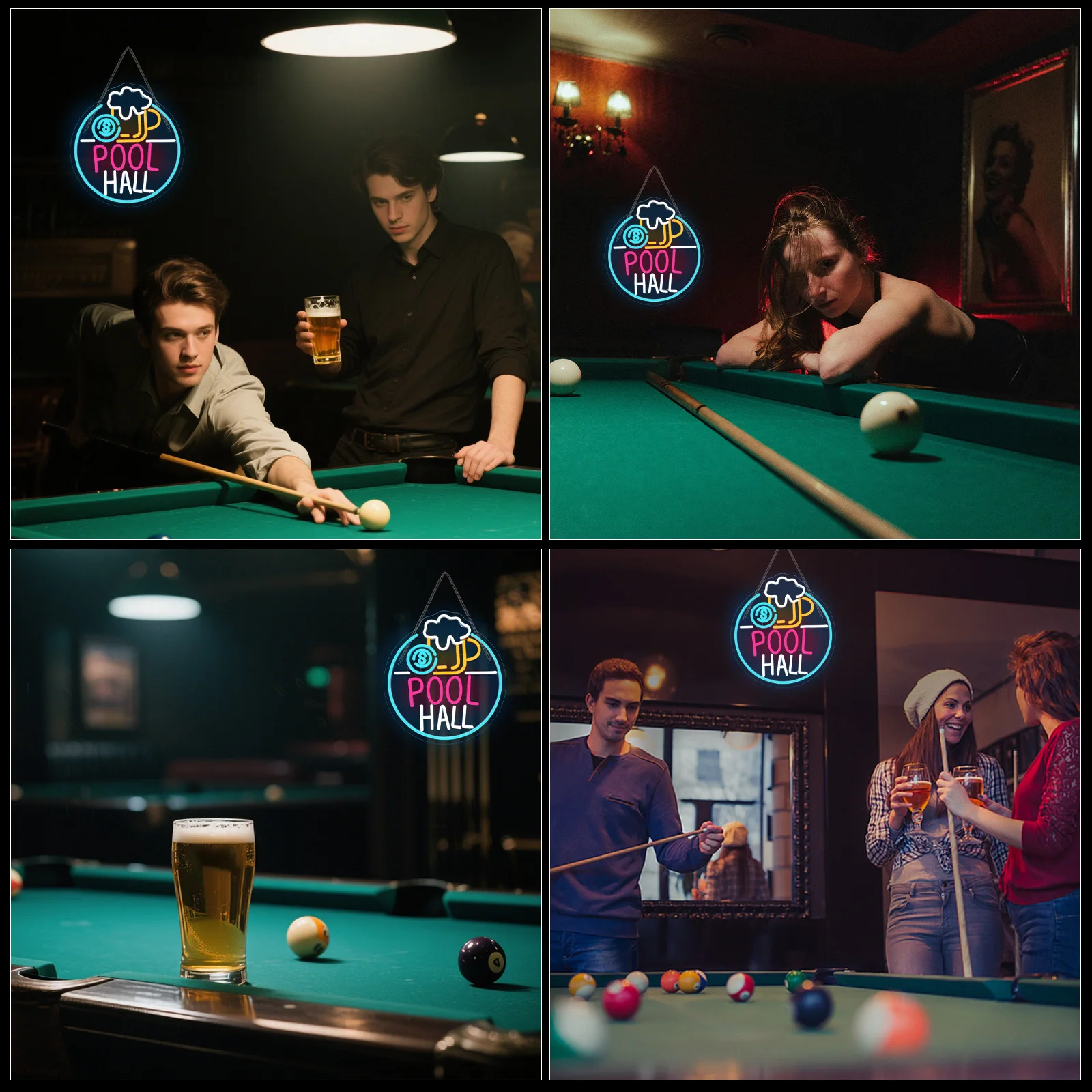 Pool Hall Beer Neon Sign Wall Hanging Decor for Pool Hall Game Gymnasiums Rooms Bars Billiards Room Man Caves
Pool Hall Beer Neon Sign Wall Hanging Decor for Pool Hall Game Gymnasiums Rooms Bars Billiards Room Man Caves