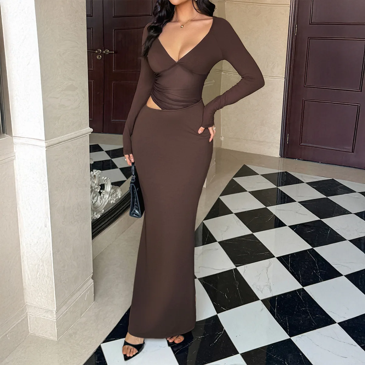 Long Sleeve Slim Fit Bodycon Dress Women's Fashion 2025 Autumn Winter
Long Sleeve Slim Fit Bodycon Dress Women's Fashion 2025 Autumn Winter