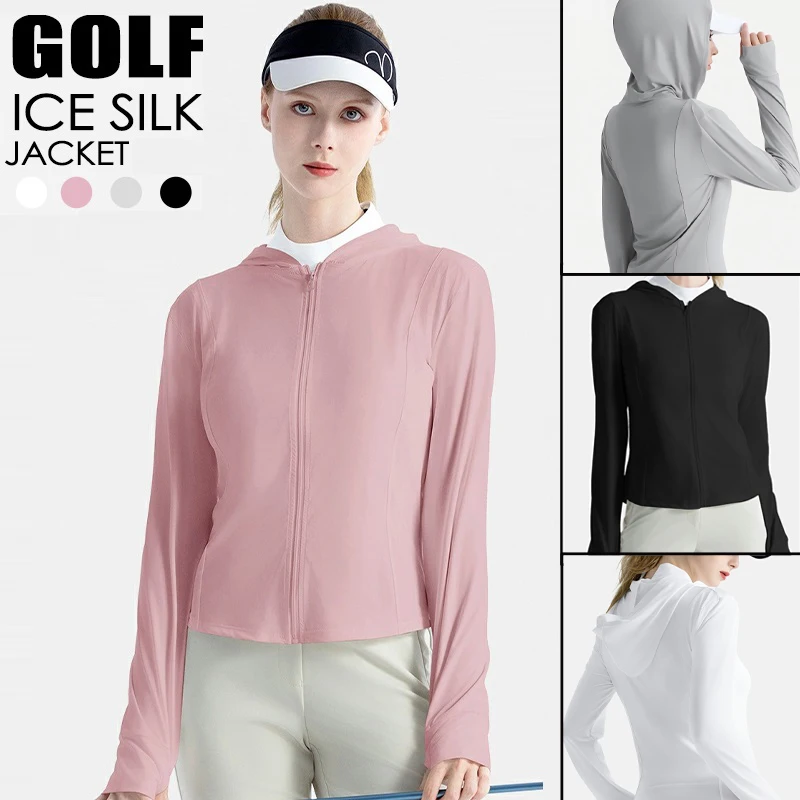 PGM Spring Summer Hooded Golf Jacket Women Thin Solid Color Sunscreen Coat Outerwear Anti-UV Stretch Ladies Quick-Dry Tops
PGM Spring Summer Hooded Golf Jacket Women Thin Solid Color Sunscreen Coat Outerwear Anti-UV Stretch Ladies Quick-Dry Tops