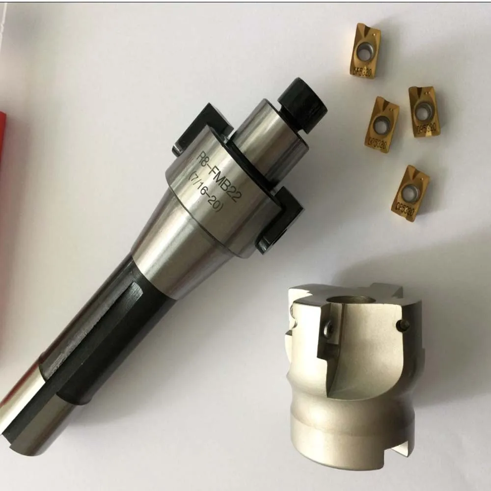 Фрезерный хвостовик R8-FMB22-7/16 дюймов + режущая головка 400R + 4 лезвия APMT1604
Фрезерный хвостовик R8-FMB22-7/16 дюймов + режущая головка 400R + 4 лезвия APMT1604