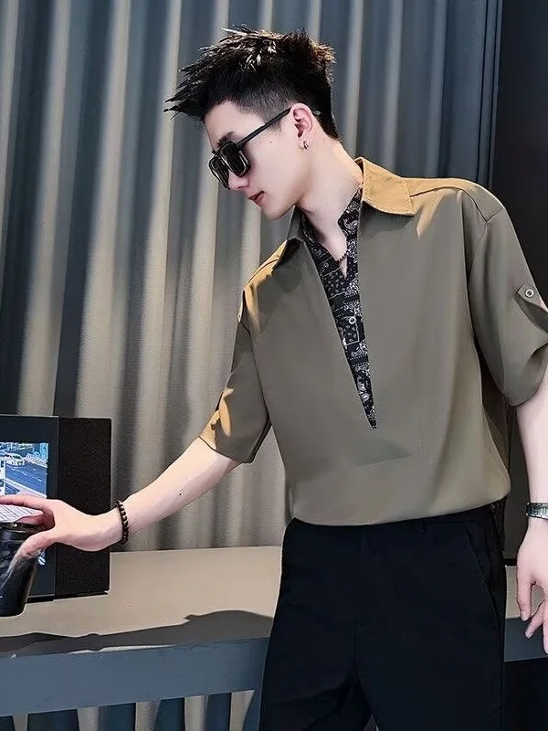 Men's Ice Silk V-Neck Short Sleeve Shirt Seven-Armors Casual Style Breathable Cool Feeling Trendy Brand Summer Top
Men's Ice Silk V-Neck Short Sleeve Shirt Seven-Armors Casual Style Breathable Cool Feeling Trendy Brand Summer Top