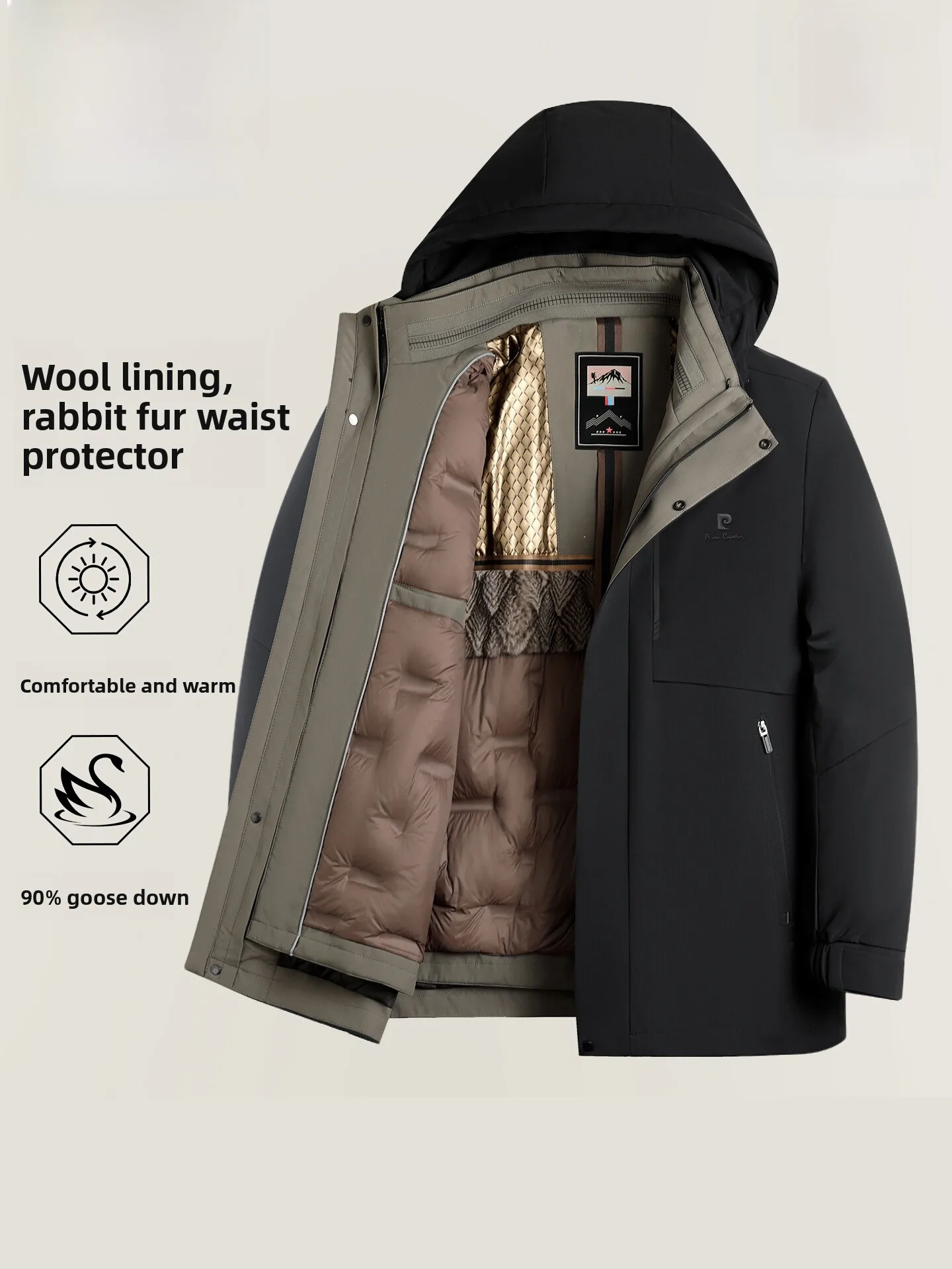 Мужская пуховая куртка Pierre Cardin со съемным внутренним слоем из кроличьего меха, осенне-зимнее пальто, модная городская куртка из гусиного пуха для мужчин
Мужская пуховая куртка Pierre Cardin со съемным внутренним слоем из кроличьего меха, осенне-зимнее пальто, модная городская куртка из гусиного пуха для мужчин