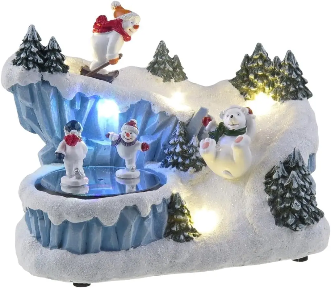 Spinning Snowman Christmas Figurine with LED Lights & 8 Melodies, North Pole Scene Decor
Spinning Snowman Christmas Figurine with LED Lights & 8 Melodies, North Pole Scene Decor
