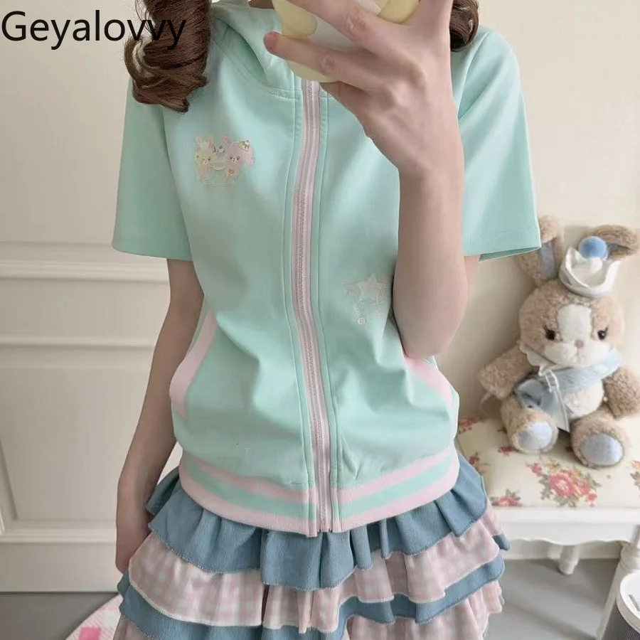 Original Homemade Cute Babes Slim T-shirt Female Versatile Hooded Zipper Short-sleeved Jacket High Waist Short Skirt Suit
Original Homemade Cute Babes Slim T-shirt Female Versatile Hooded Zipper Short-sleeved Jacket High Waist Short Skirt Suit