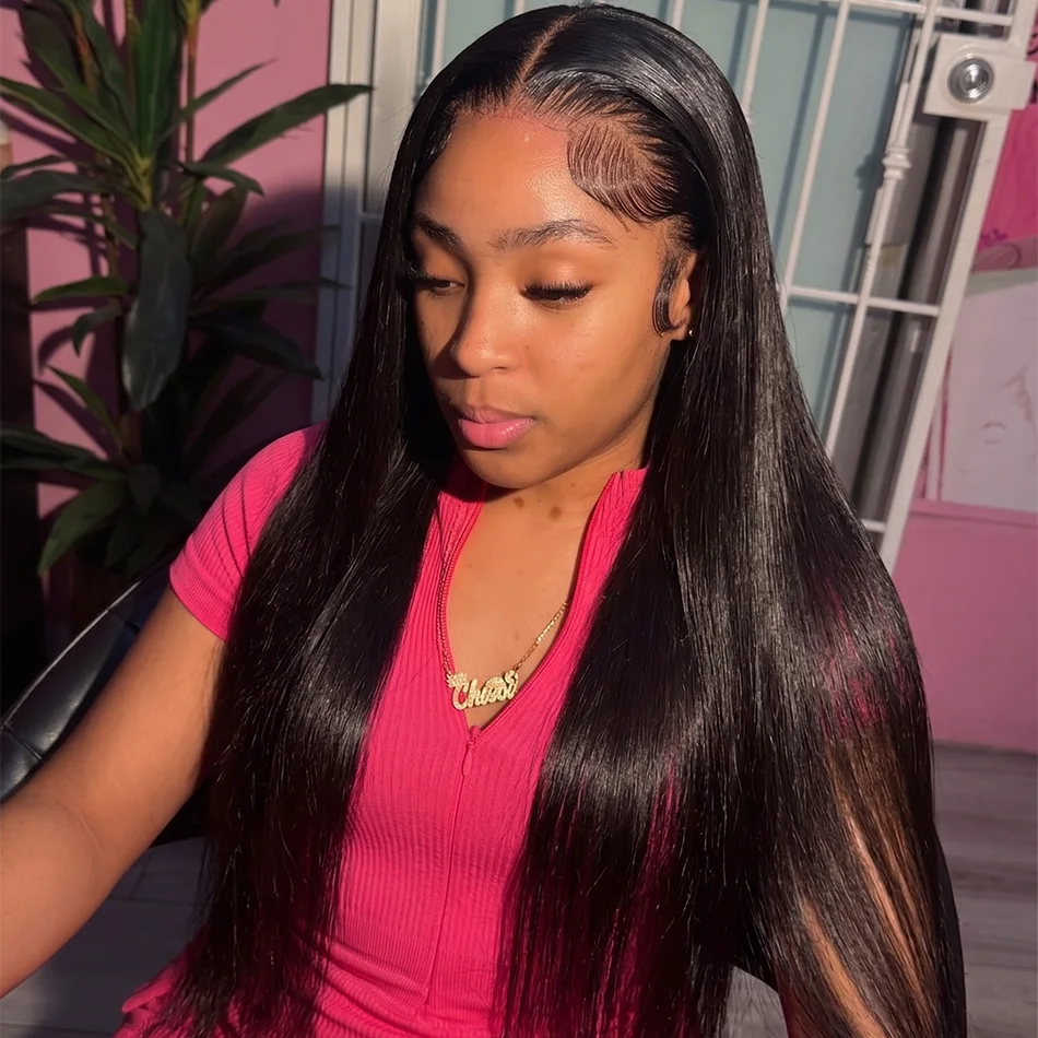 40 Inch Extra Long 250% Density Natural Black 13x6 HD Lace Frontal Bone Straight Silky Soft 13x4 Remy Human Hair Wigs Pre Plucked Hairline Invisible Bleached Knots 5x5 Glueless Closure Wear and Go Shiny Thick Ends
40 Inch Extra Long 250% Density Natural Black 13x6 HD Lace Frontal Bone Straight Silky Soft 13x4 Remy Human Hair Wigs Pre Plucked Hairline Invisible Bleached Knots 5x5 Glueless Closure Wear and Go Shiny Thick Ends