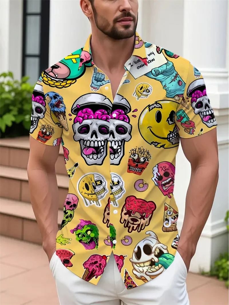 Men's Graffiti Art Print Hawaiian Shirt With Skull Summer Short Sleeve Shirt Hawaiian Style Button Down Daily Wear Clothing
Men's Graffiti Art Print Hawaiian Shirt With Skull Summer Short Sleeve Shirt Hawaiian Style Button Down Daily Wear Clothing