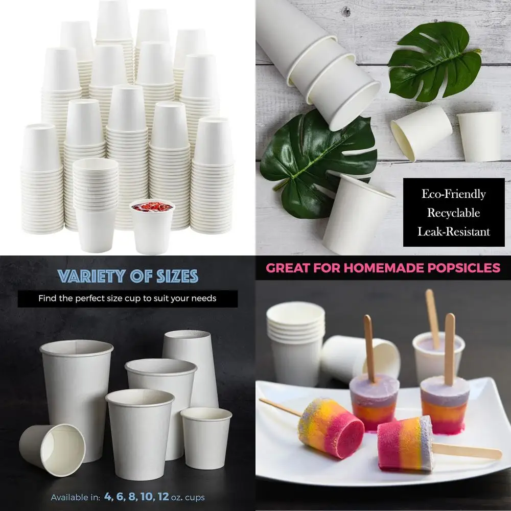 1000-Count 4oz Disposable White Paper Cups for Hot & Cold Beverages, Perfect for Parties and Water Coolers
1000-Count 4oz Disposable White Paper Cups for Hot & Cold Beverages, Perfect for Parties and Water Coolers