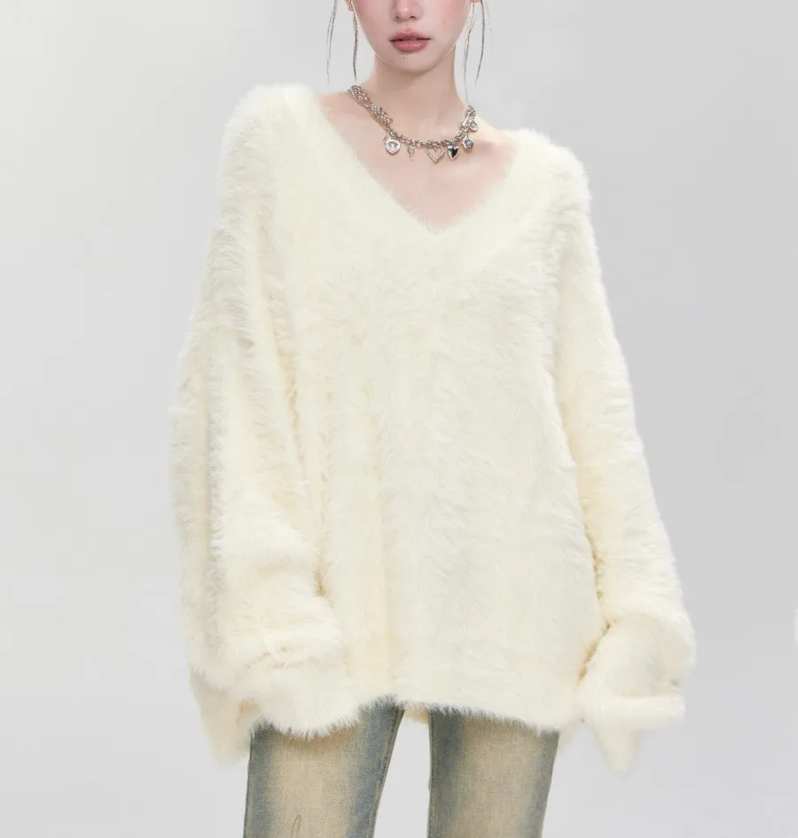 Свободный ленивый свитер, женский свитер с v-образным вырезом, дизайнерский топ, простой универсальный свитер, новый весенний топ, женская одежда
Свободный ленивый свитер, женский свитер с v-образным вырезом, дизайнерский топ, простой универсальный свитер, новый весенний топ, женская одежда