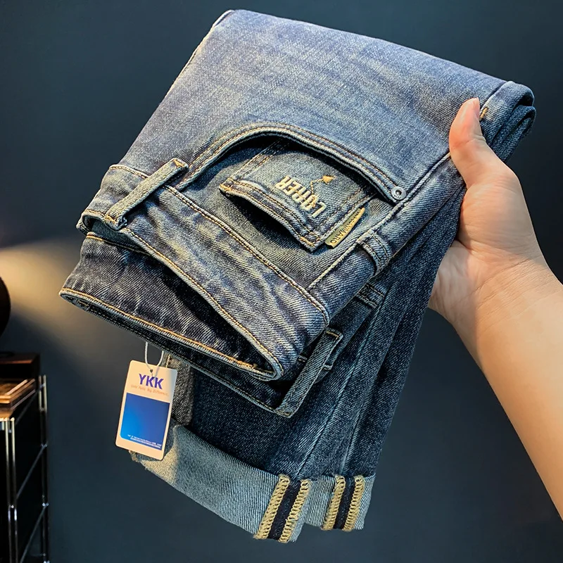 Autumn and Winter Jeans Men's Fashionable Simple Embroidered Light Straight-Leg Trousers 2024 New Saggy Harem Ankle Tight Pants
Autumn and Winter Jeans Men's Fashionable Simple Embroidered Light Straight-Leg Trousers 2024 New Saggy Harem Ankle Tight Pants
