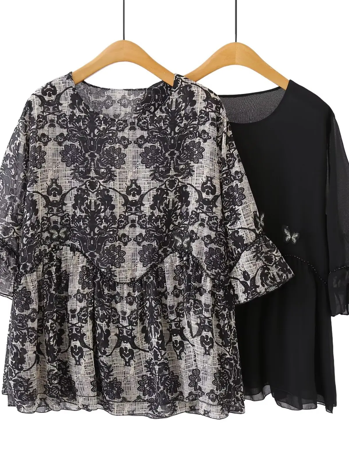 plus Size Women's Vintage Floral Print Chiffon Top Summer New Bell Sleeve Loose Slimming Loose Shirt Women's Fashion Lace
plus Size Women's Vintage Floral Print Chiffon Top Summer New Bell Sleeve Loose Slimming Loose Shirt Women's Fashion Lace