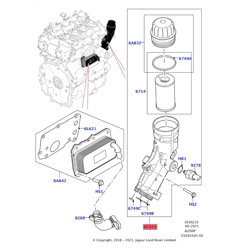 LR120553 Engine Oil Cooler Filter Assembly G4D36714C77A for Land Rover Range Rover
LR120553 Engine Oil Cooler Filter Assembly G4D36714C77A for Land Rover Range Rover
