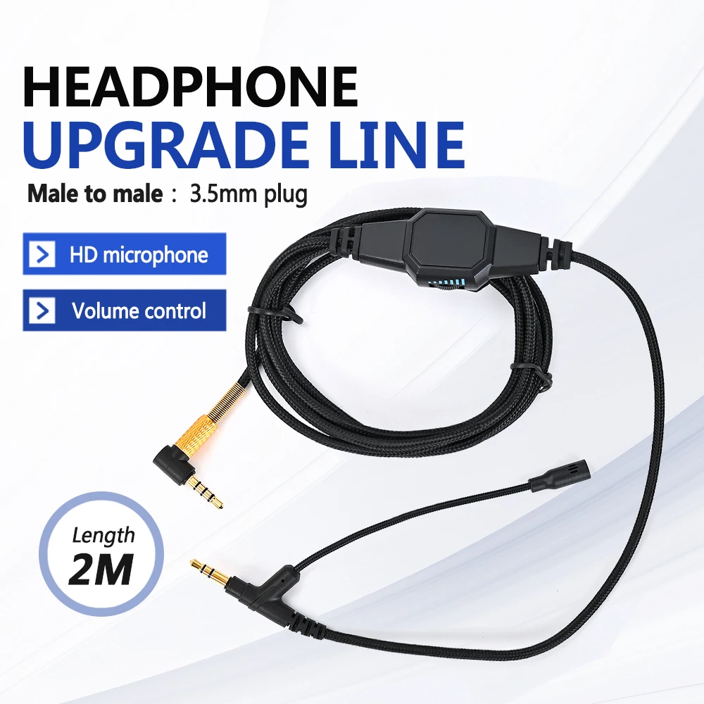 3.5MM HiFi Headphone Audio Cable PC Gaming Headset Line Male to Male with Mic and Volume Control for Boom Microphone V-MODA
3.5MM HiFi Headphone Audio Cable PC Gaming Headset Line Male to Male with Mic and Volume Control for Boom Microphone V-MODA
