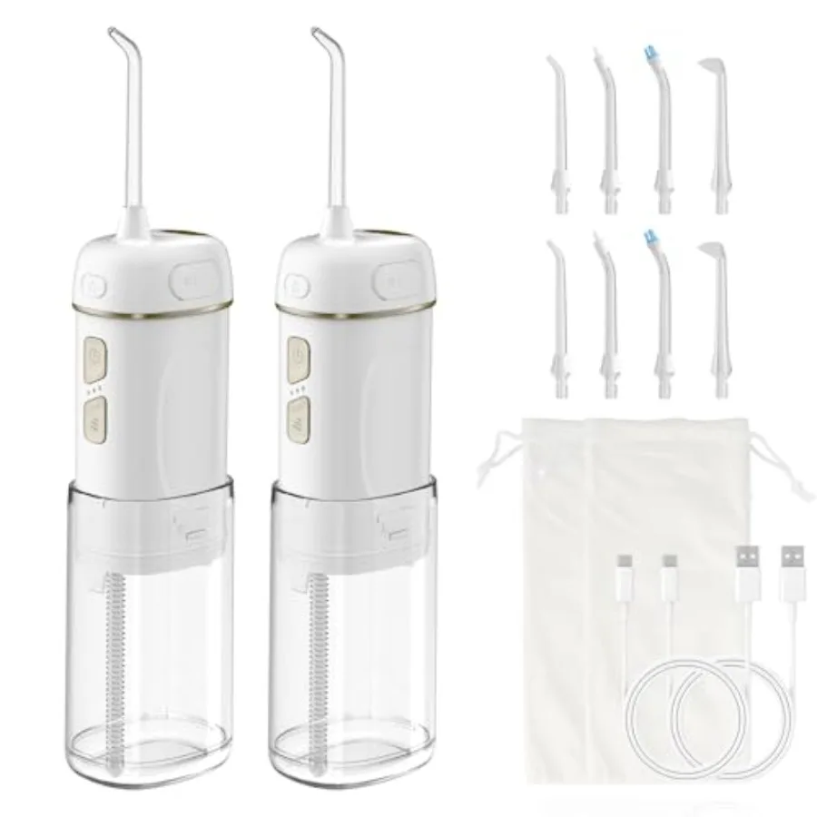 Pack Portable Cordless Water Flosser Mini Oral Irrigator with 3 Modes and 4 Jet Tips IPX7 Waterproof Rechargeable Travel Electr
Pack Portable Cordless Water Flosser Mini Oral Irrigator with 3 Modes and 4 Jet Tips IPX7 Waterproof Rechargeable Travel Electr