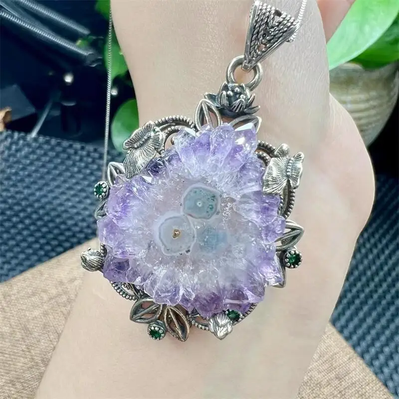 S925 Natural Amethyst Flower Slice Pendant Healing Gemstone Carved Figurine Gift Fashion Jewelry For Women Gift 1PCS
S925 Natural Amethyst Flower Slice Pendant Healing Gemstone Carved Figurine Gift Fashion Jewelry For Women Gift 1PCS