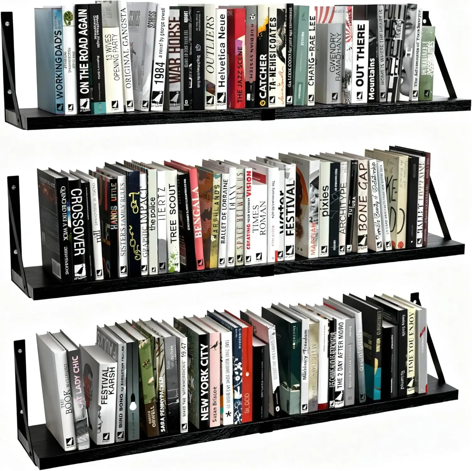 Floating Book Shelves Set of 3, Wall Bookshelf, 33 inch Long Wood Shelf for Wall Storage, Hanging Shelving for Bedroom,
Floating Book Shelves Set of 3, Wall Bookshelf, 33 inch Long Wood Shelf for Wall Storage, Hanging Shelving for Bedroom,