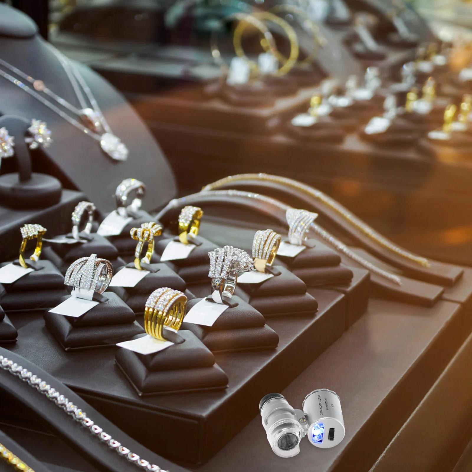 60X Led Pocket Microscope For Jewelry Inspection Currency Detection Uv Light Magnifying Glass With Pu Pouch