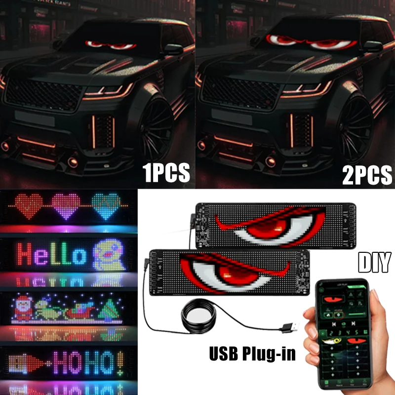 1-2 PCS Devil‘s Eye LED Animation Screen Light Car Windshield Screen USB Plug-in DIY App Control Flexible Scrolling Text Display
1-2 PCS Devil‘s Eye LED Animation Screen Light Car Windshield Screen USB Plug-in DIY App Control Flexible Scrolling Text Display