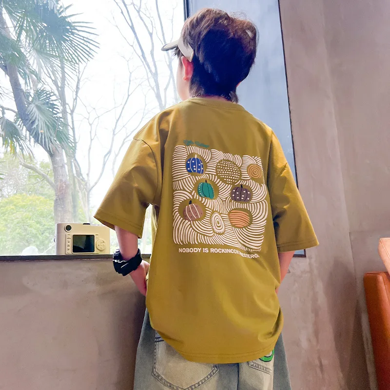 Children's Clothing Boys' Short SleeveTSummer T-shirt2024New Medium and Large Children Summer Fashion Brand Half Sleeve Boys 100
Children's Clothing Boys' Short SleeveTSummer T-shirt2024New Medium and Large Children Summer Fashion Brand Half Sleeve Boys 100