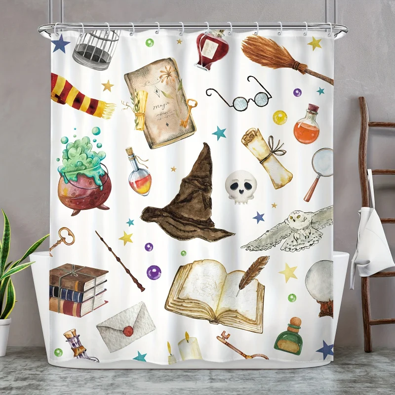 1 шт., волшебная занавеска для душа ведьмы, забавная волшебная книжная шляпа, волшебник, загадочная сова, жуткая занавеска для душа, водонепроницаемая полиэстер
1 шт., волшебная занавеска для душа ведьмы, забавная волшебная книжная шляпа, волшебник, загадочная сова, жуткая занавеска для душа, водонепроницаемая полиэстер