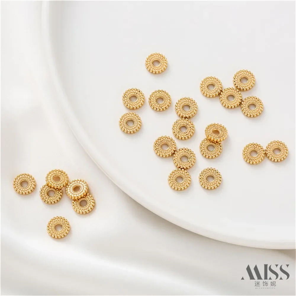 14K Gold-plated Hemp Dot Lace Wheel Bead Spacer DIY Handmade Bracelet Necklace Bead Washer Accessory
14K Gold-plated Hemp Dot Lace Wheel Bead Spacer DIY Handmade Bracelet Necklace Bead Washer Accessory