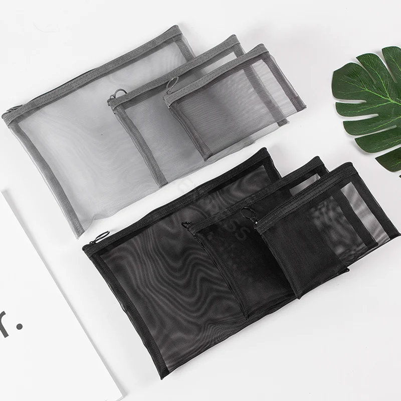 1Pcs Travel Gray Black Mesh Cosmetic Bag Zipper Makeup Bag Women Wash Toiletry Bag Makeup Organizer Portable Storage Pouch
1Pcs Travel Gray Black Mesh Cosmetic Bag Zipper Makeup Bag Women Wash Toiletry Bag Makeup Organizer Portable Storage Pouch