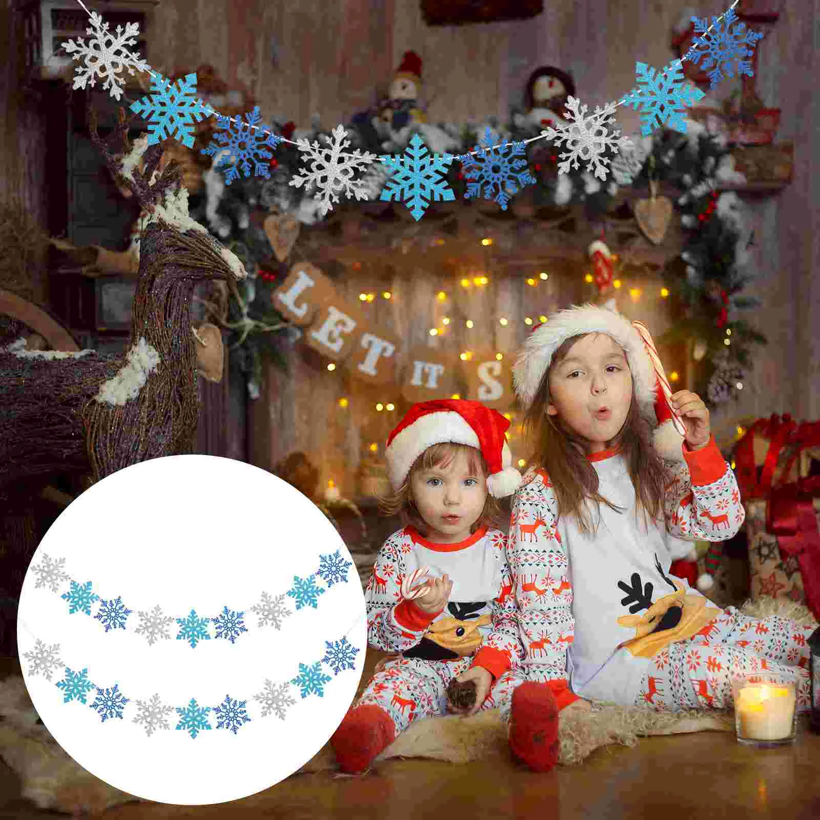 2 Sets Christmas Snowflake Pull Flag Decorative Paper Banner for Party Hanging Mantel Decorations Decorate
2 Sets Christmas Snowflake Pull Flag Decorative Paper Banner for Party Hanging Mantel Decorations Decorate