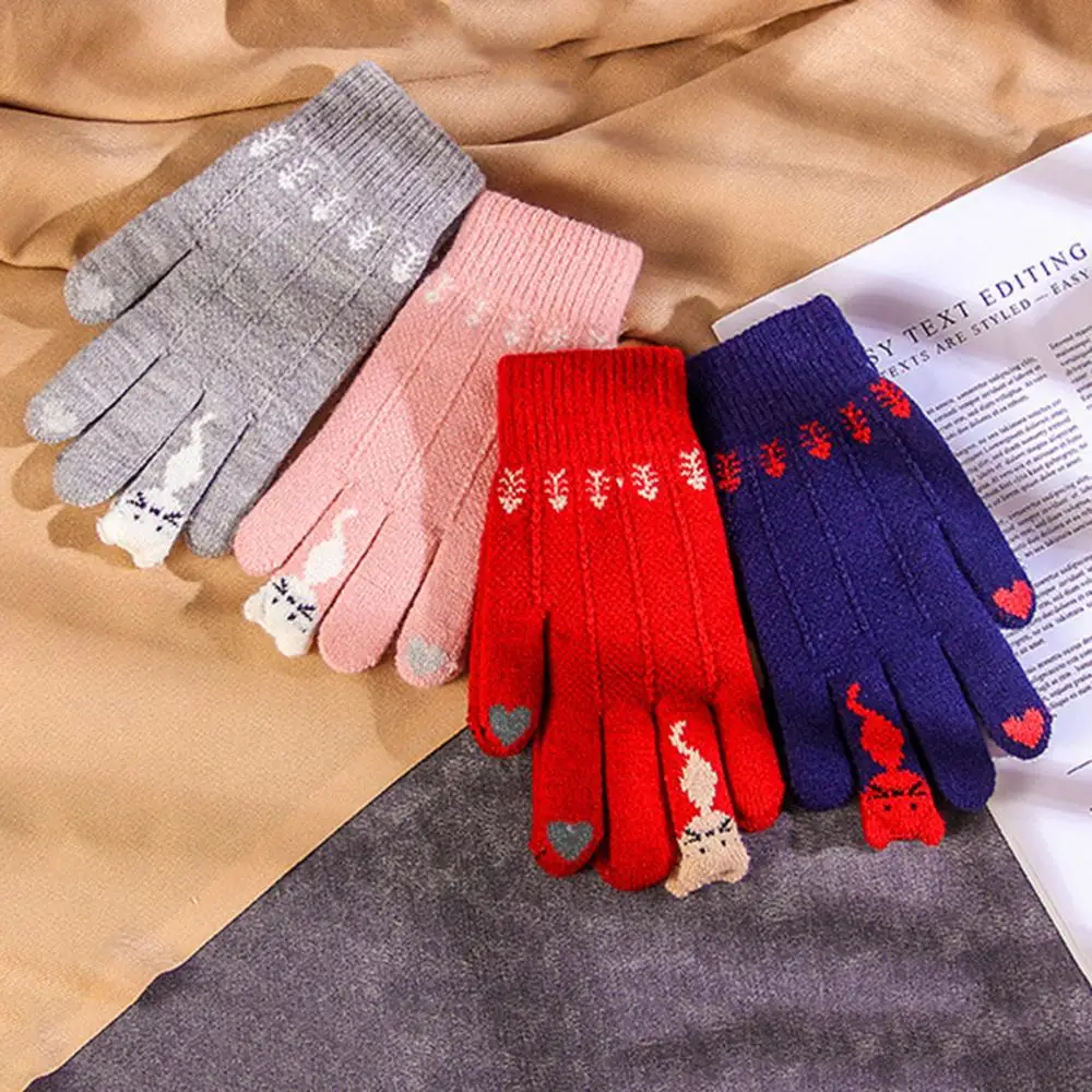 Vintage Christmas Deer Knitted Gloves Women Thicken Touch Screen Gloves Winter Warm Snow Full Finger Mittens Xmas Gift Women Fin 
Vintage Christmas Deer Knitted Gloves Women Thicken Touch Screen Gloves Winter Warm Snow Full Finger Mittens Xmas Gift Women Fin
