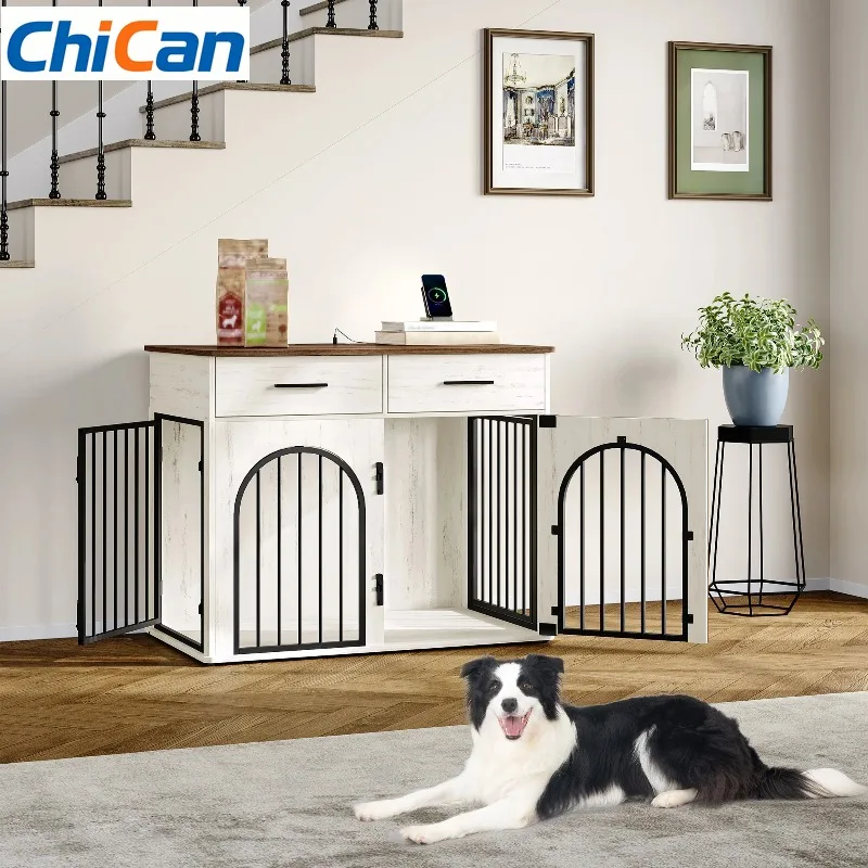【Hot】Dog Cage Furniture with 2 Drawers, Dog Box for Indoor Use with Charging Station Wooden Dog Crate Side Table
【Hot】Dog Cage Furniture with 2 Drawers, Dog Box for Indoor Use with Charging Station Wooden Dog Crate Side Table
