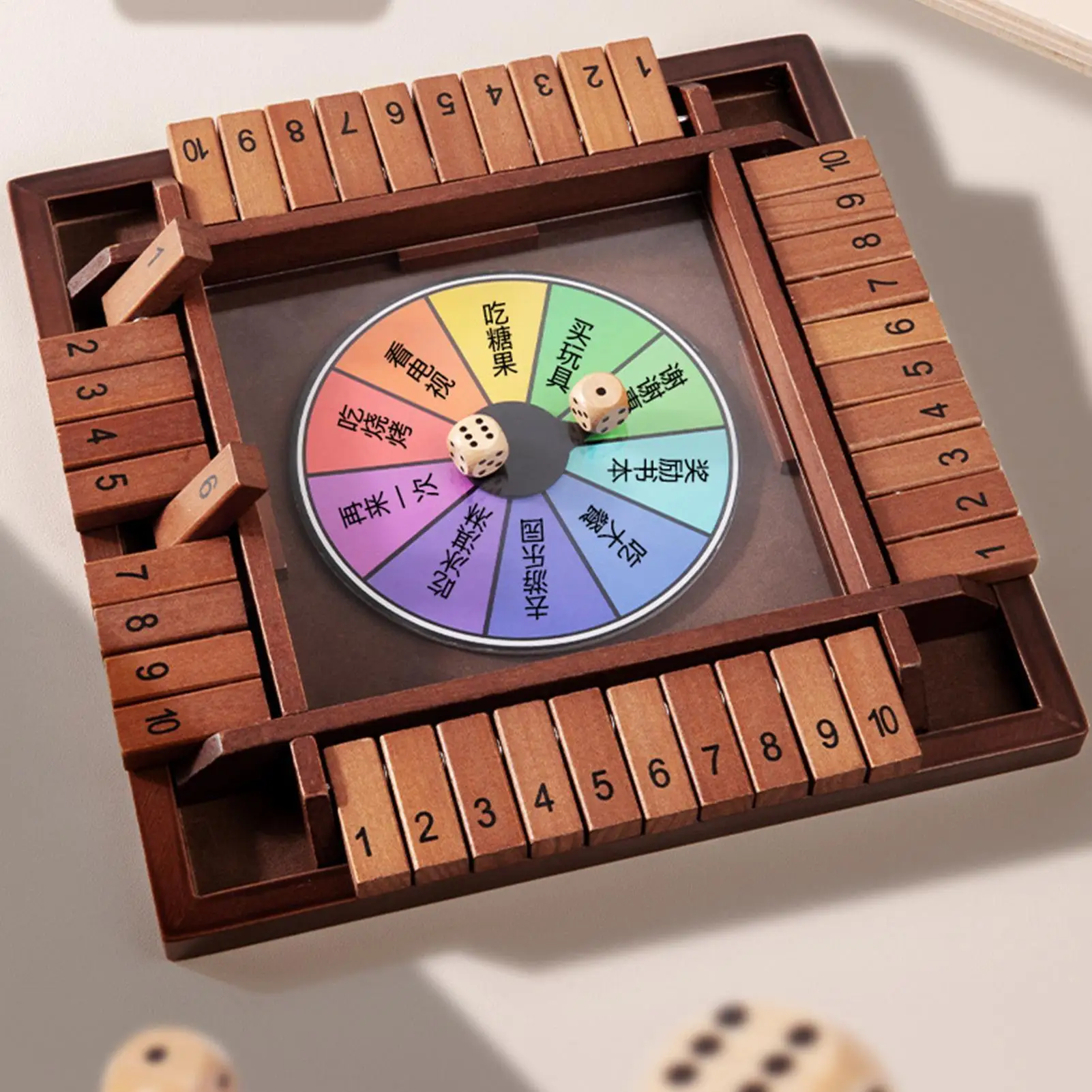Dice Game Wooden Dice Board Game Four-sided Numbers Chess Toy for Parent-child Adult Student Men Home Travel Party Family
Dice Game Wooden Dice Board Game Four-sided Numbers Chess Toy for Parent-child Adult Student Men Home Travel Party Family