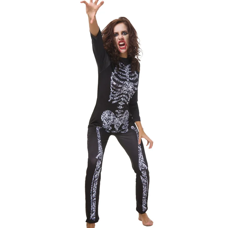 Women Girls Halloween Skeleton Ghost Bride Costume Black Jumpsuit Tights Clothing
Women Girls Halloween Skeleton Ghost Bride Costume Black Jumpsuit Tights Clothing